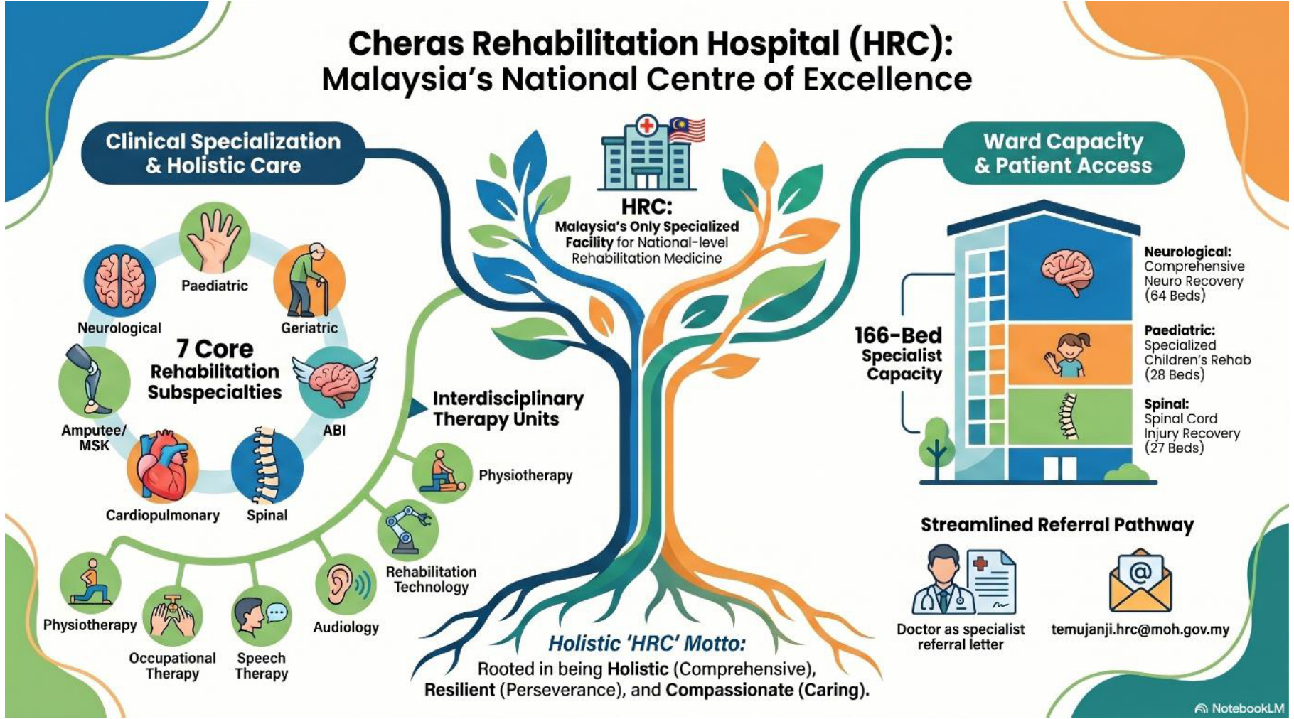 Overview of Cheras Rehabilitation Hospital rehabilitation services and patient access pathway