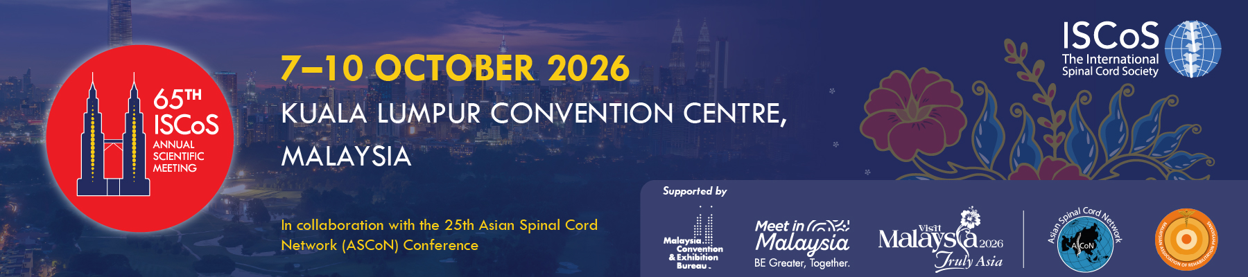 ISCoS 2026 Annual Scientific Meeting, Kuala Lumpur Convention Centre, Malaysia, 7–10 October 2026
